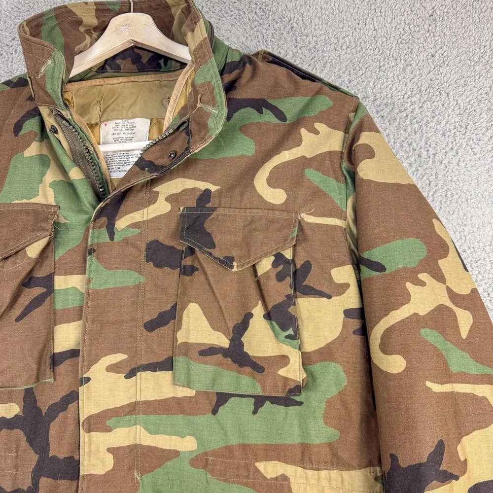 Vintage Cold Weather Coat‎ Mens XLT Woodland Camo With Cold Weather Coat Liner